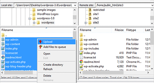 filezilla وردپرس