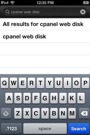 پیدا کردن برنامه cpanel web disk در app store