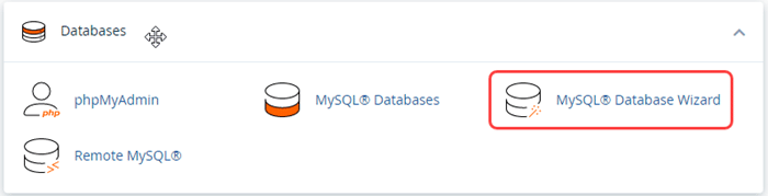 ایجاد پایگاه داده از طریق Database Wizard سی پنل